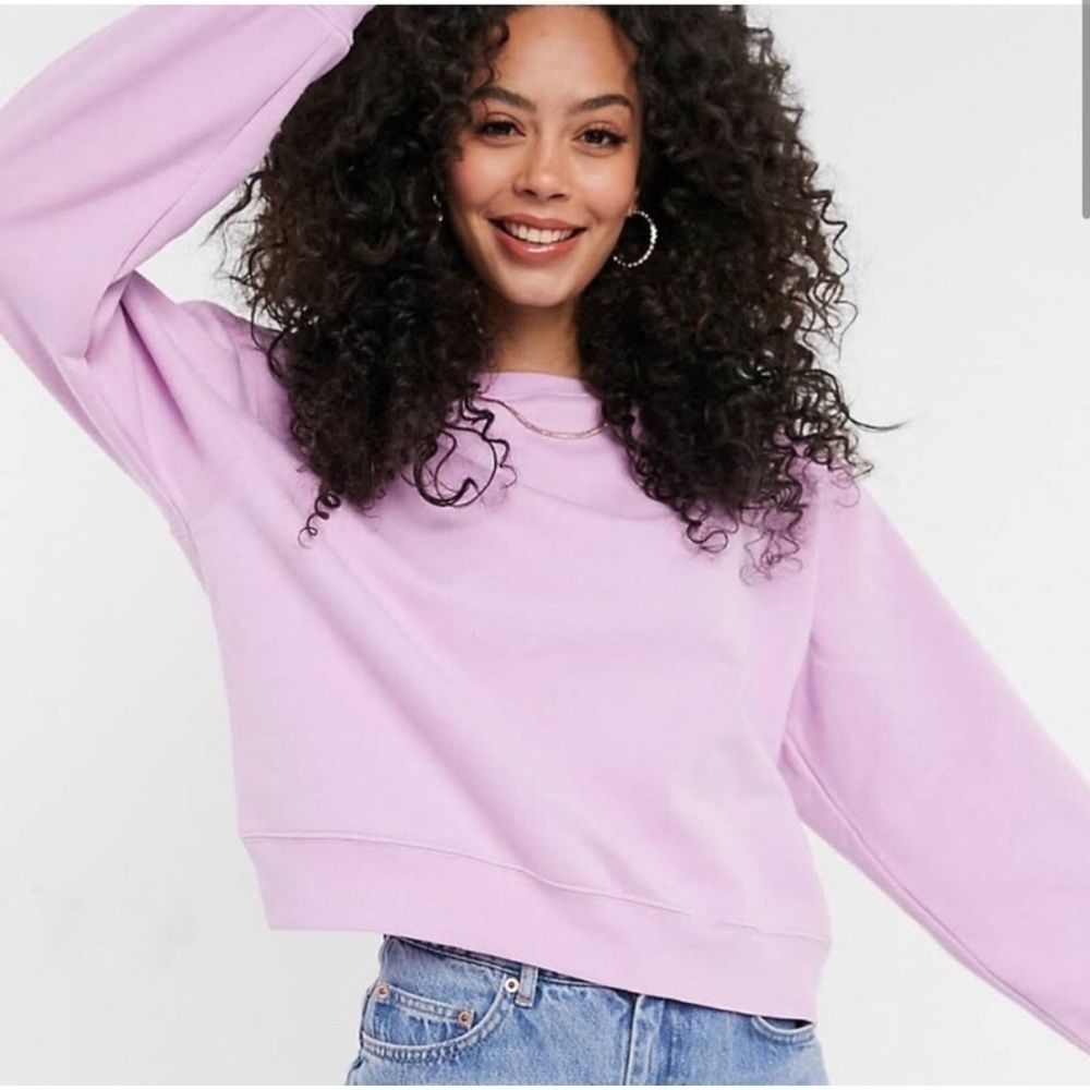 Morrisday the label cropped sweater women’s medium purple EUC